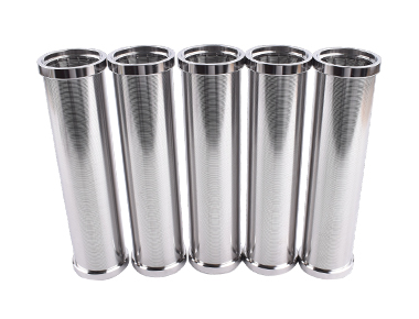 Stainless steel wedge-shaped wire filter element