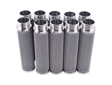 Stainless steel folded mesh filter element